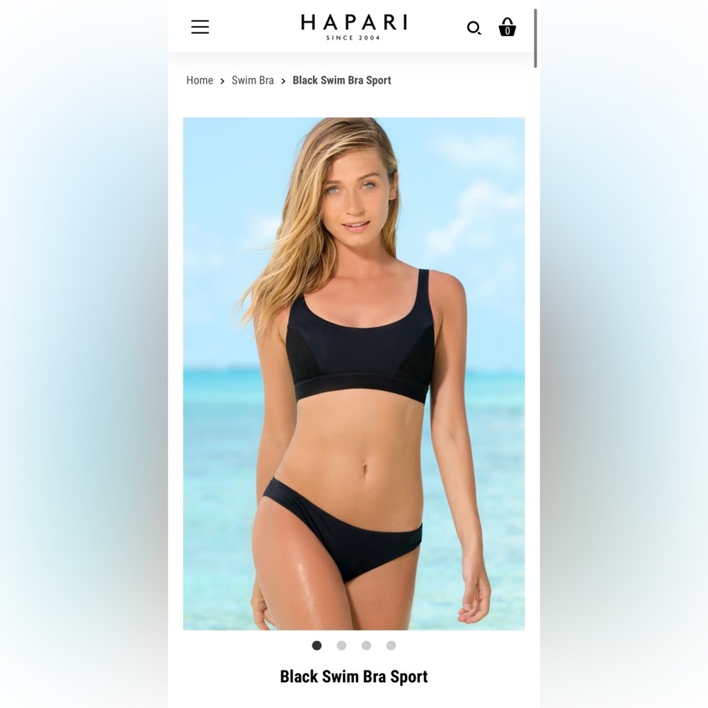 Hapari Bikini Top, Black Size Medium